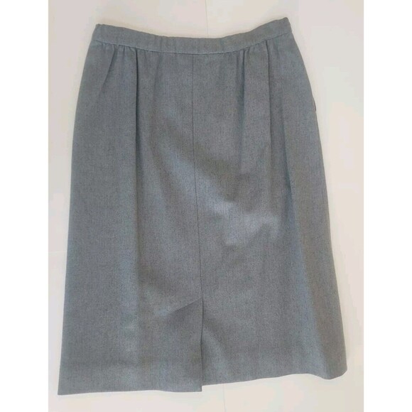 Vintage 1990s Ladies Gray Pendleton Wool Lined Skirt Size 12 Midi Professional - Picture 6 of 8
